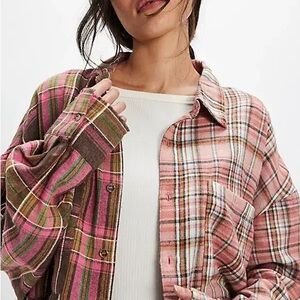 The Tales Half and Half flannel XS new with tags $168 pink